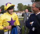 james-doyle-with-trainer-william-haggas-after-the-victory-of-sea-of-class-july-2018