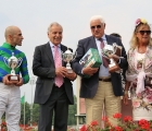 Premiazione del Premio Nogara, da sinistra: il fantino Dario Vargiu, l'allenatore Alduino Botti ed i proprietari Sig,ri Bezzera (Sc. Blueberry)